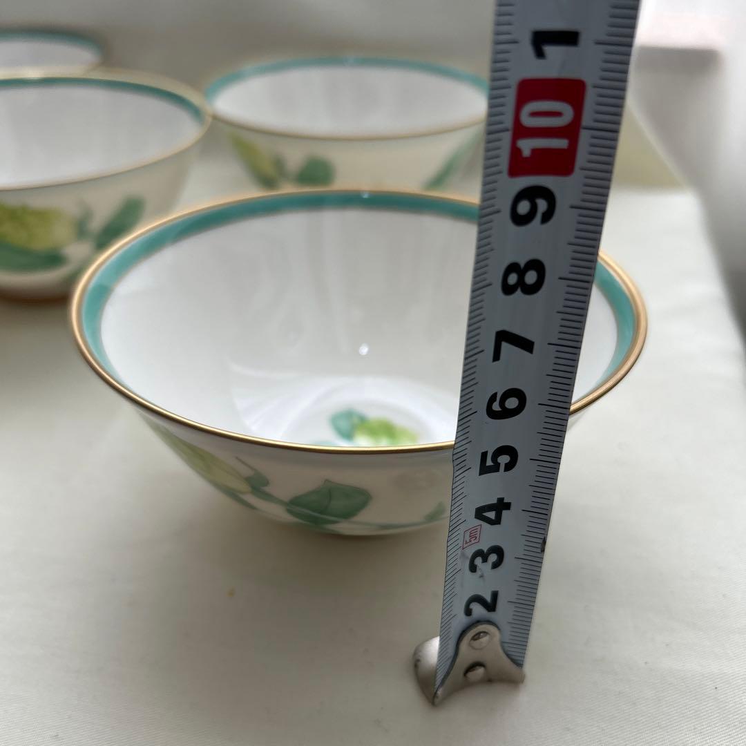 ◉本日限定◉香蘭社　飯椀　ご飯茶碗　5客　ローズガーデン　金縁　ばら