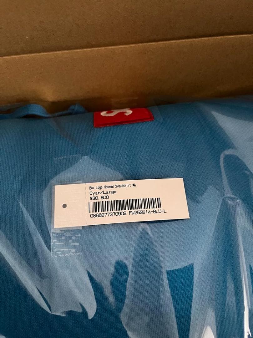 トップス Cyan L Supreme Box Logo Hooded