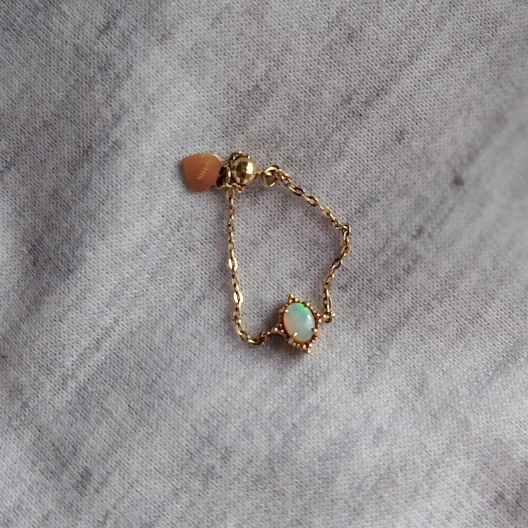 K10YG オパール チェーンリング NOIR DE POUPEE