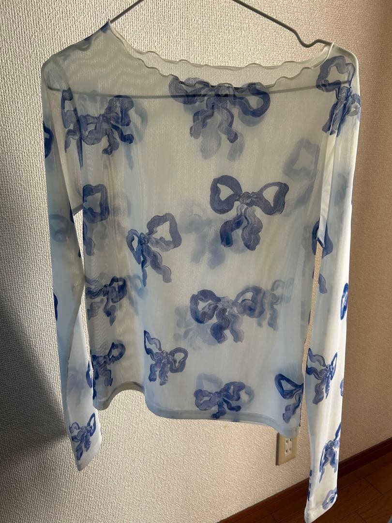トップス poppy BLUE RIBBON SEE-THROUGH TOP