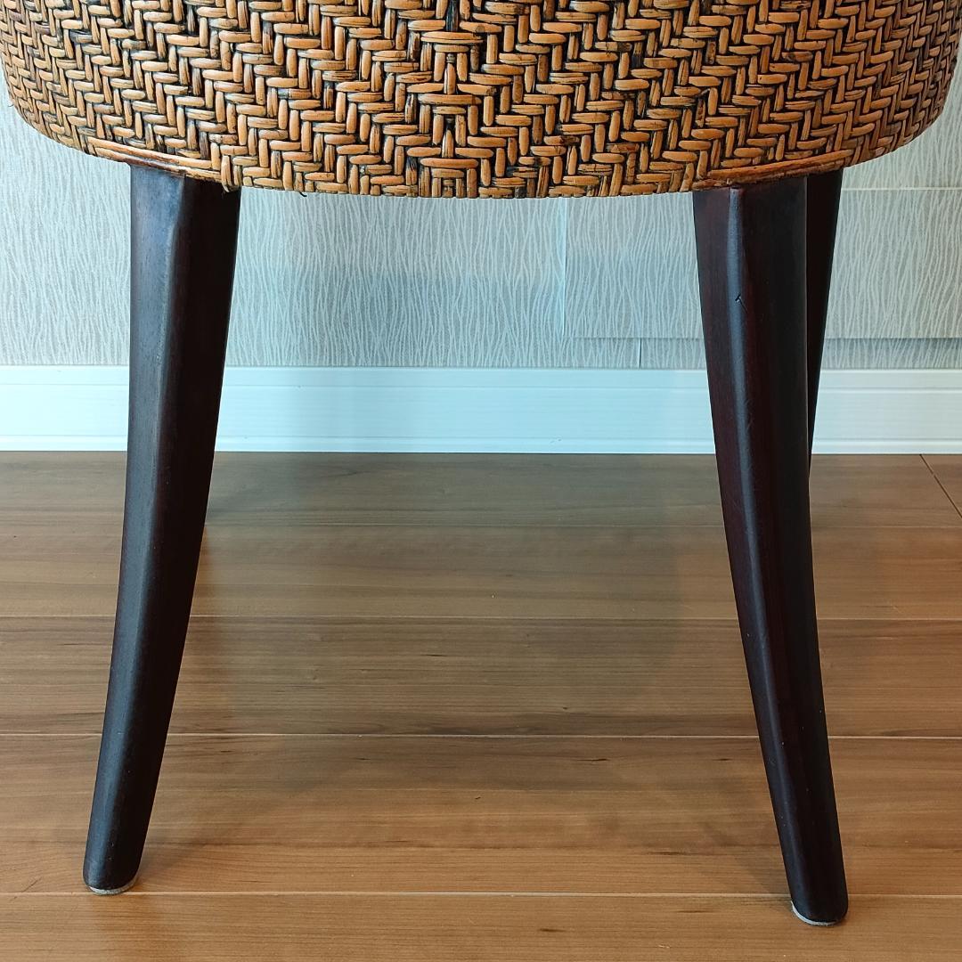 〈美品〉ラタン　アームチェア　ダイニングチェア　アジアン