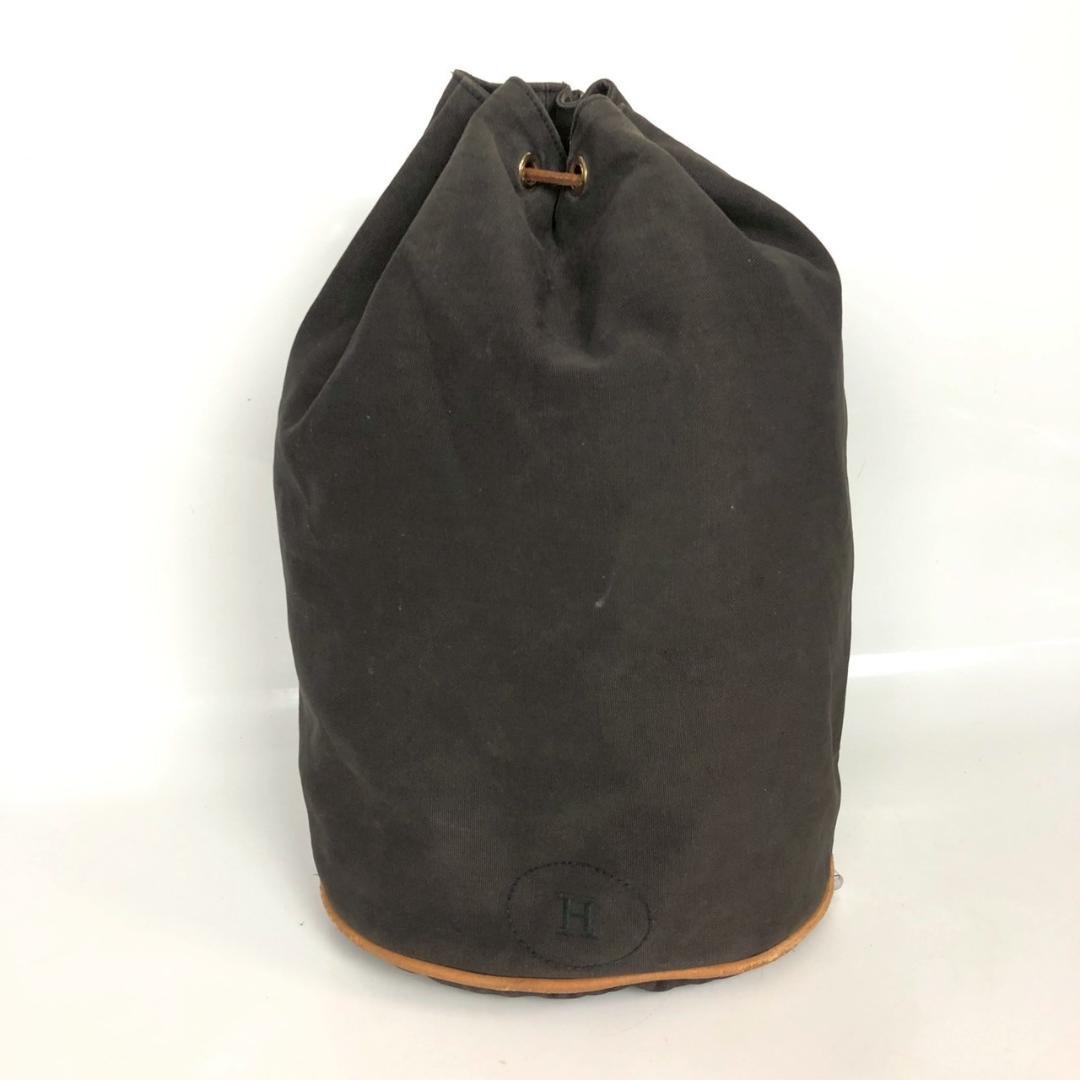 HERMES エルメス ポロションミミル 巾着 ショルダーバッグ ブラウン