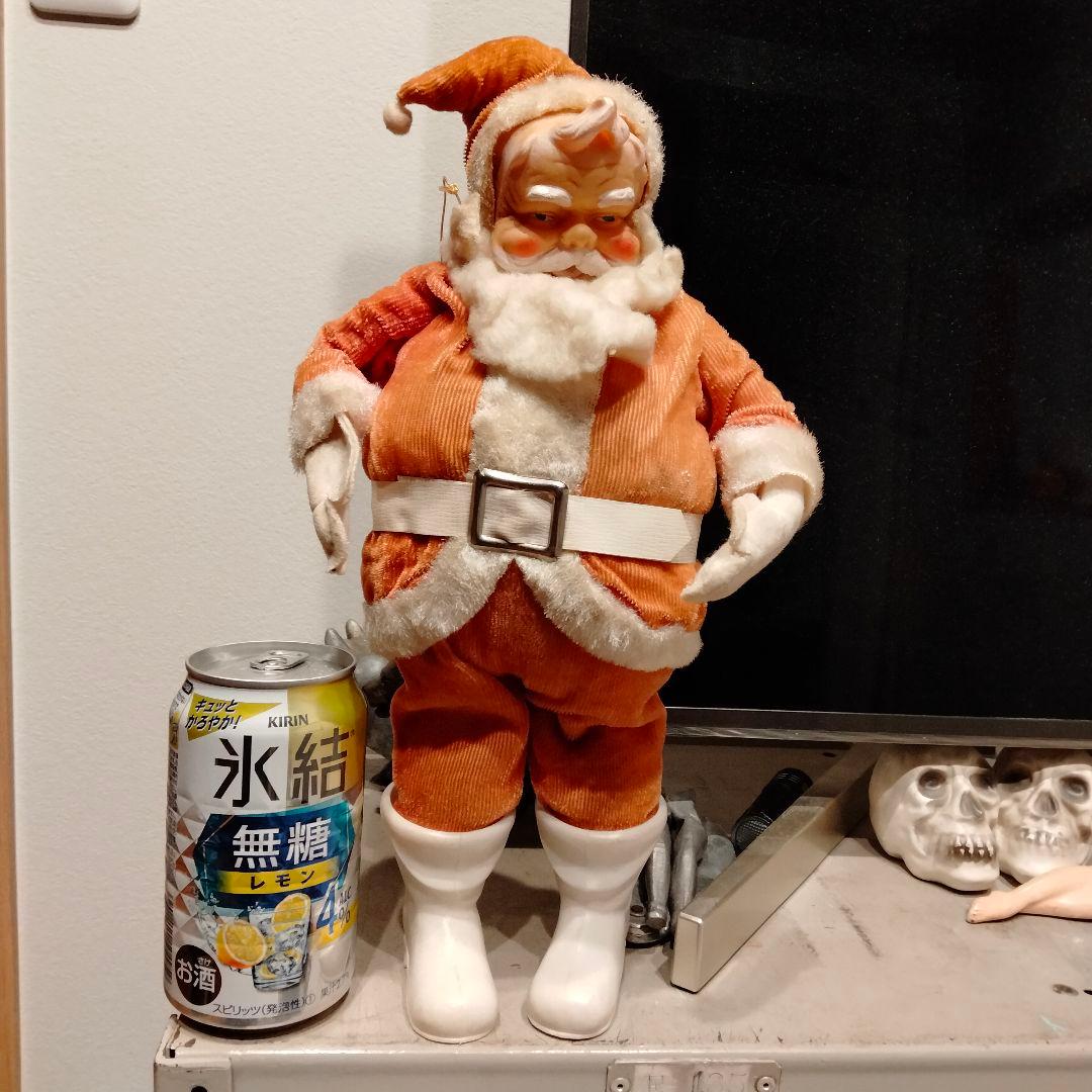 50s レア 大サイズ ビンテージ サンタクロースドール クリスマス シール