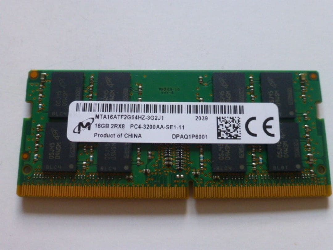 ★極美品★Micron ノートPC用メモリ DDR4-3200 16GB