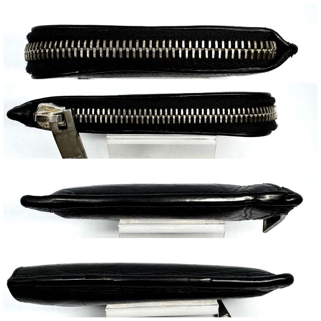 SAINT LAURENT サンローラン 財布 L字 クロコ型押し レザー 小銭