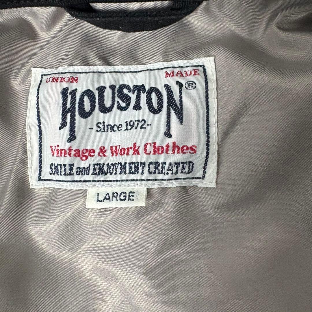 HOUSTONベトジャン別珍ベトナムジャケット虎刺繍vintage古着ブラックL