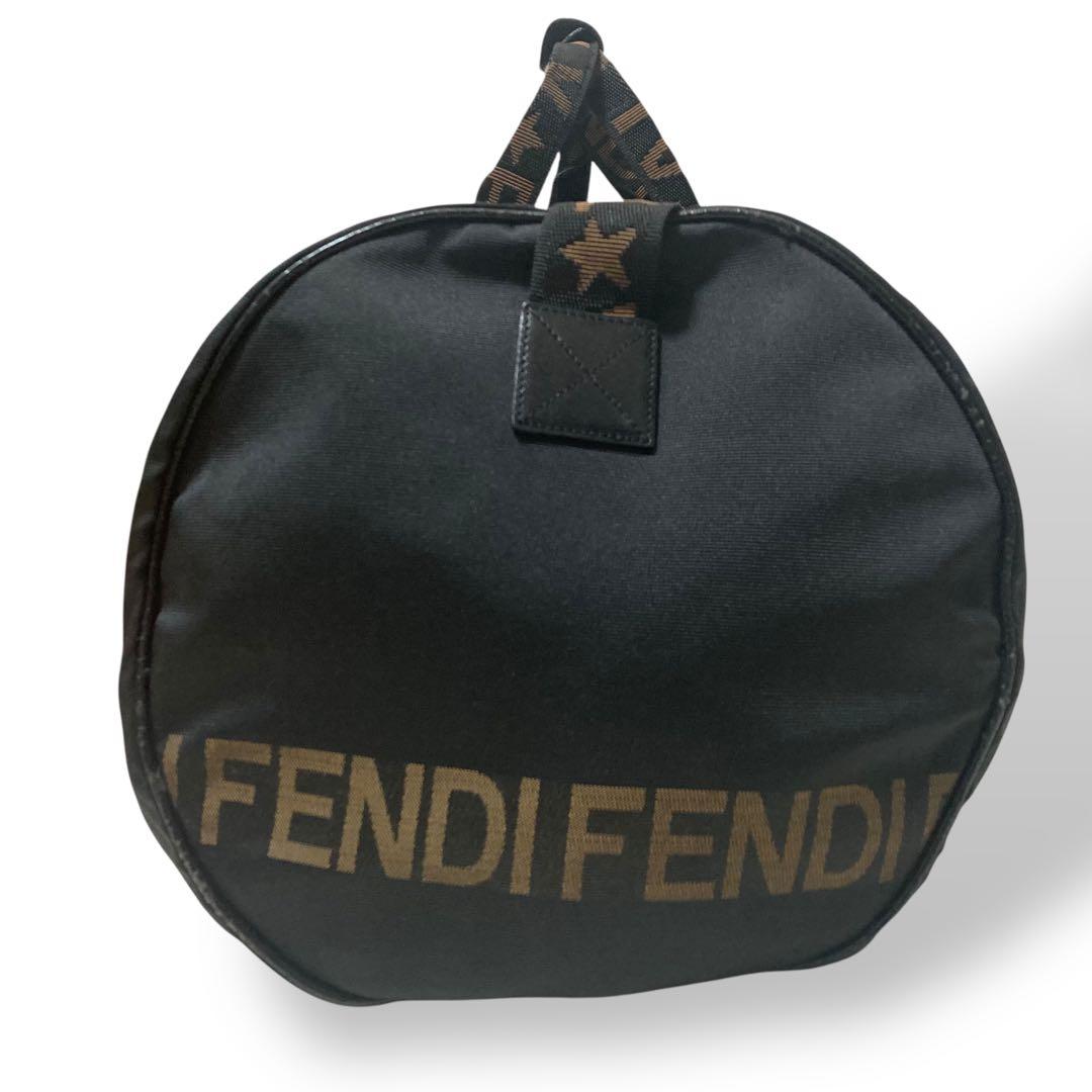ミミ様　フェンディ　2way ボストンバッグ　ショルダー　ナイロン　ロゴ柄　黒