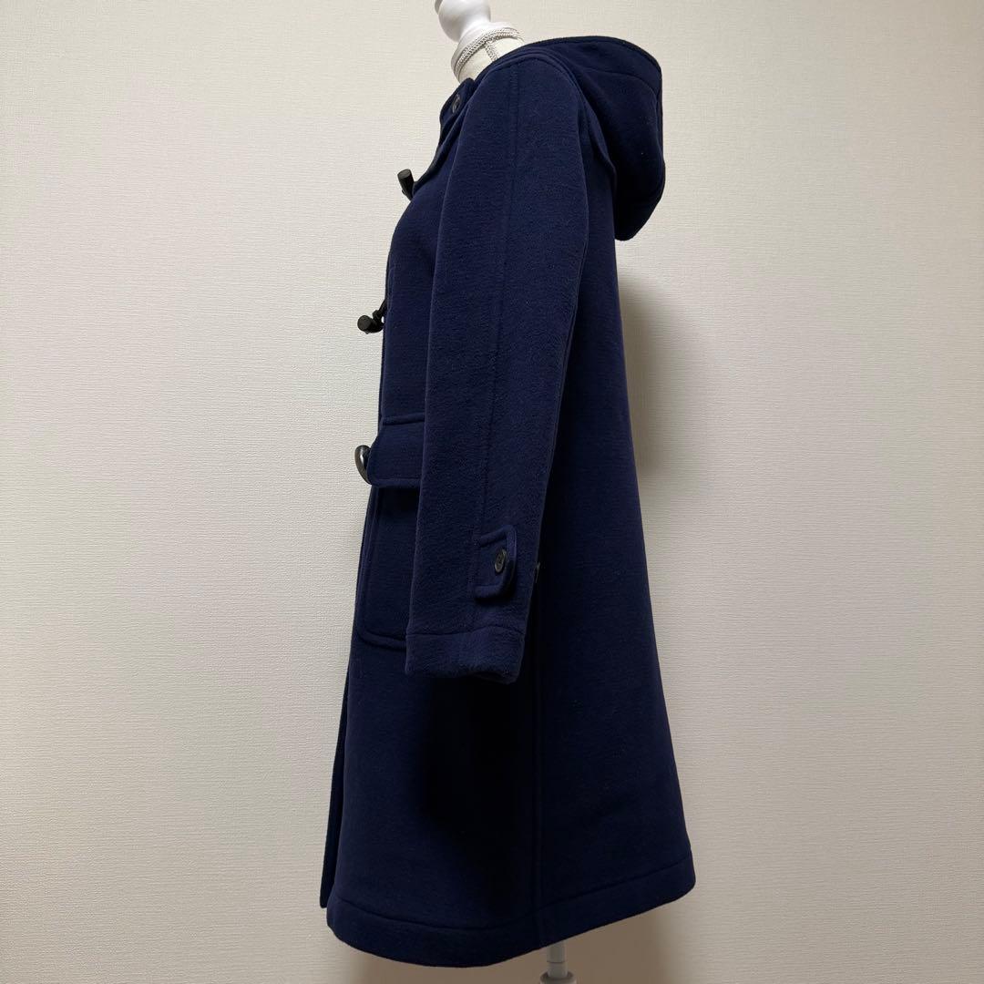 アクアスキュータム　ダッフルコート　裏地チェック　英国製　ネイビー　Mサイズ