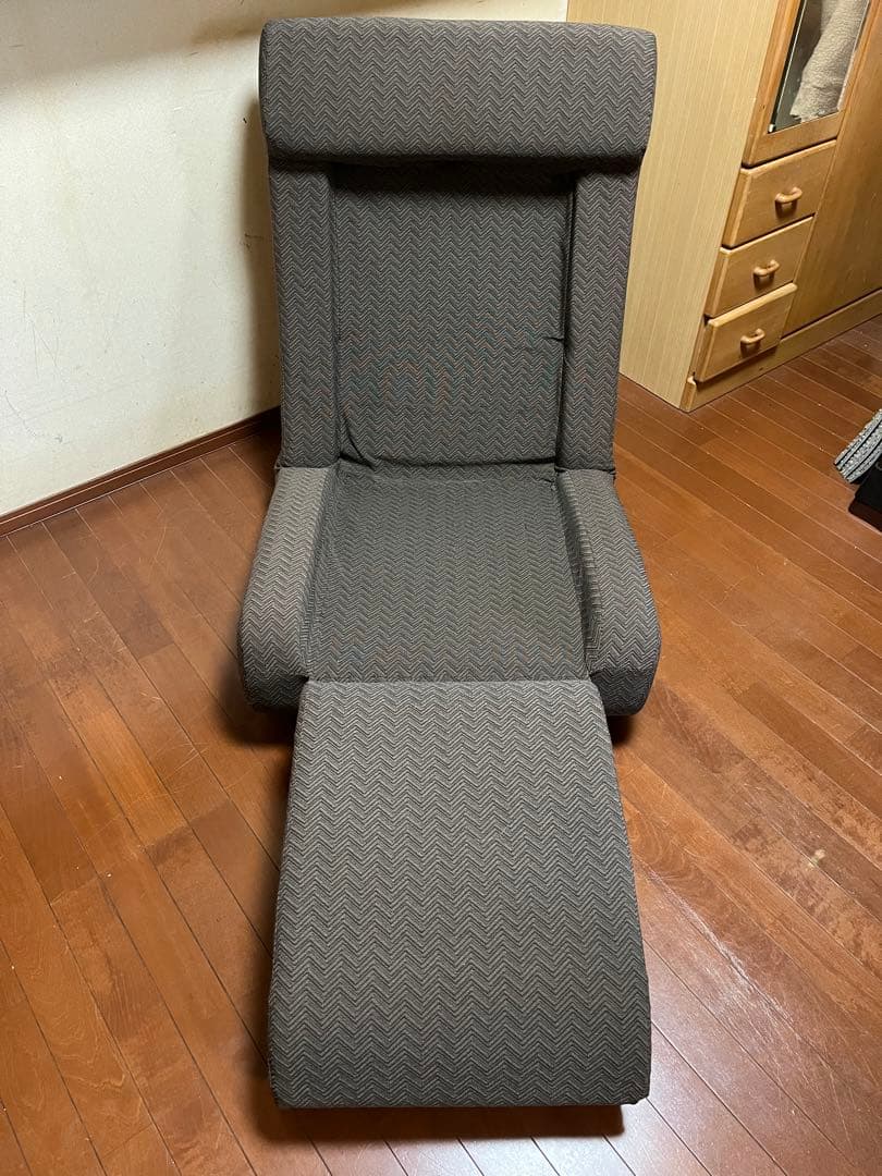 【ロッキングチェア】ブリヂストン　ロッキングソファ　オットマン付き　ブラウン色