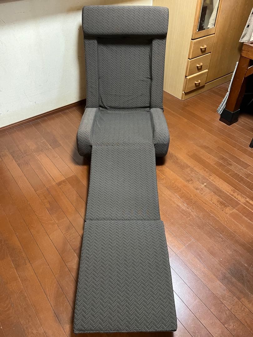 【ロッキングチェア】ブリヂストン　ロッキングソファ　オットマン付き　ブラウン色