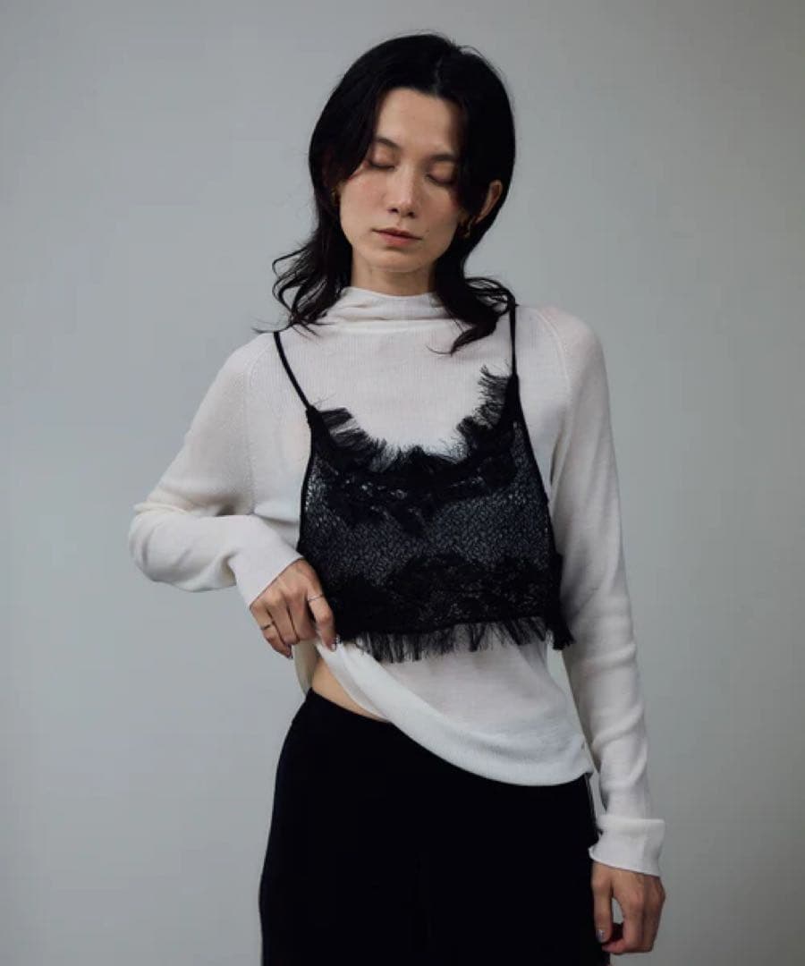 salon adamet ropé レースシアーキャミソール