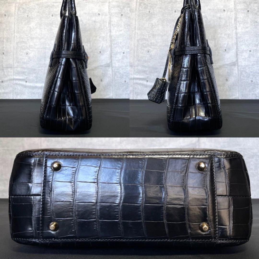 専用品BEAUGRAND クロコダイル JRA認定 ブラック トートバッグ