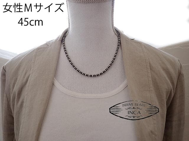 ナバホ ビーズネックレス ロンデルナバホパールミックスタイプ シルバー925