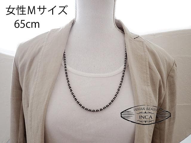 ナバホ ビーズネックレス ロンデルナバホパールミックスタイプ シルバー925