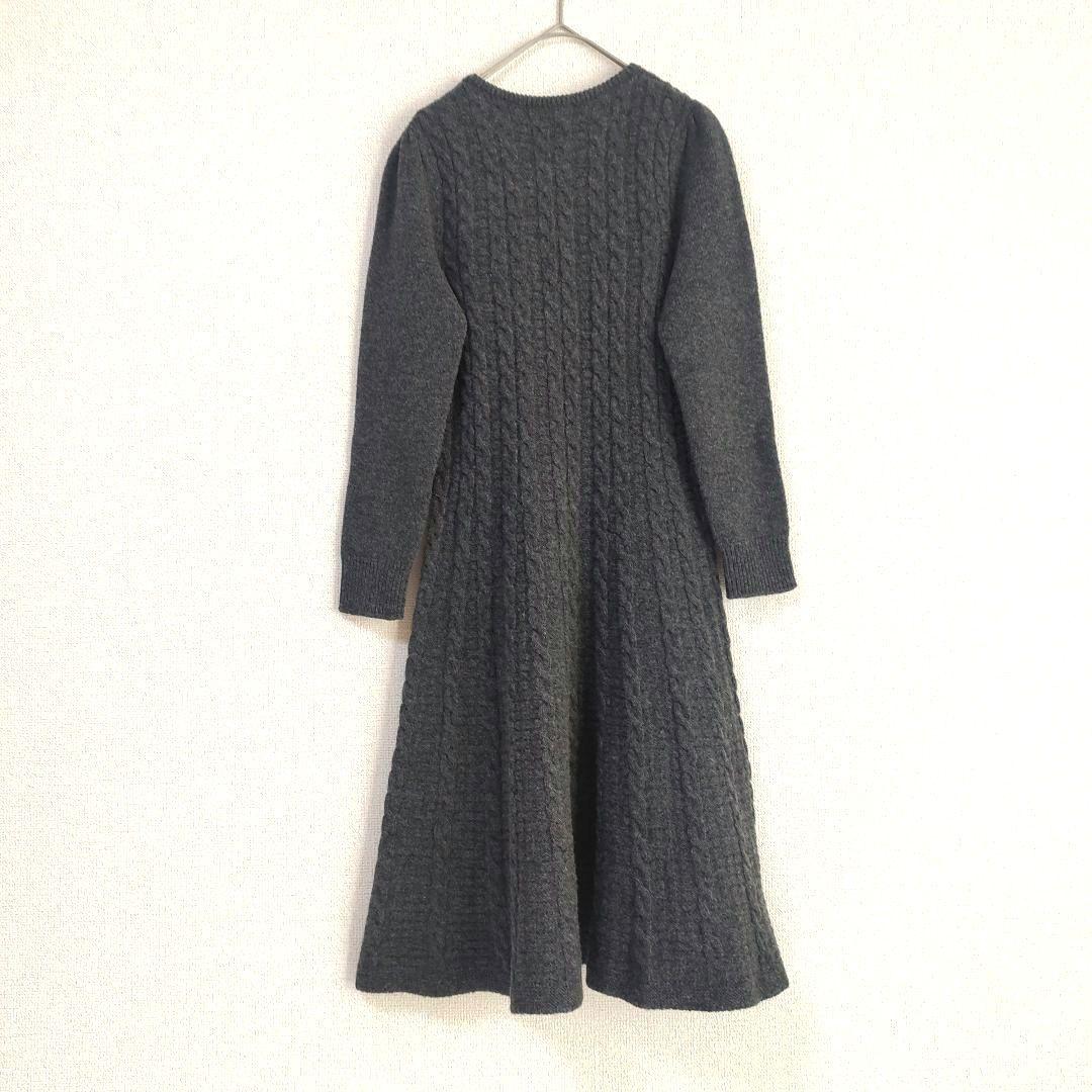 本日のみ！　未使用　ANAYI ウール カシミヤ混 ケーブル編み ニット フレア