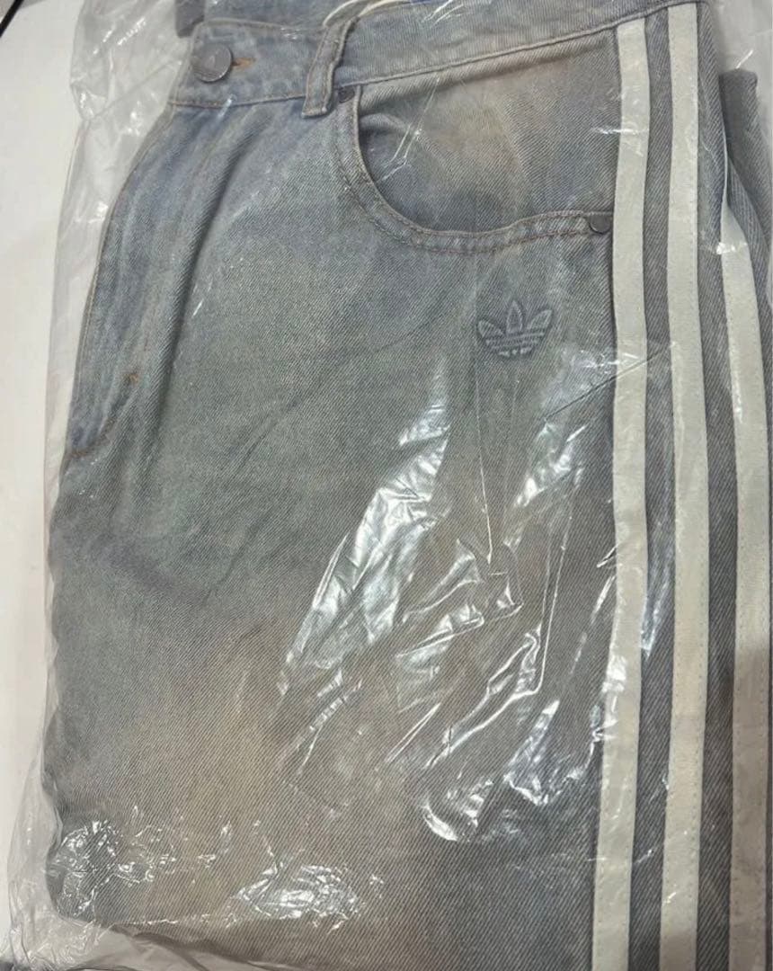 ADILENIUM バナナフィット ウォッシュドデニムパンツ ブルー