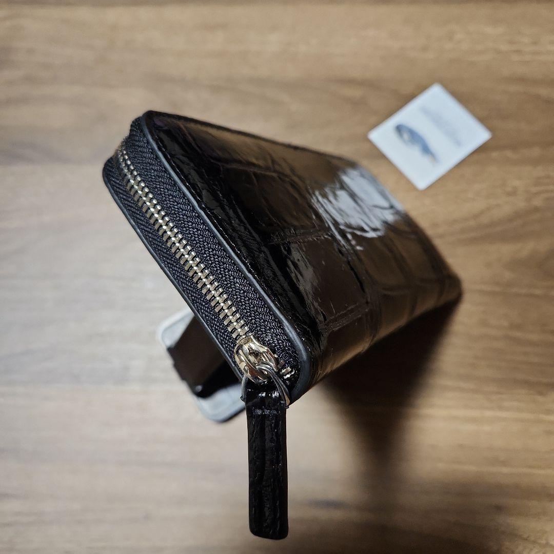 ☆ 実物撮影 ☆ オールドブラック クロコダイル 長財布 ラウンドファスナー