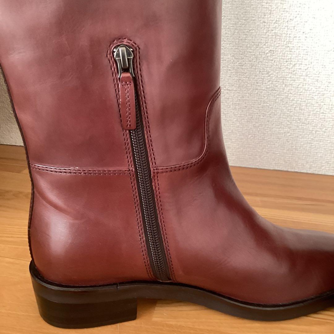 本革 ロングブーツ ジョッキー サイズ39 ジッパー付きの希少なブーツ