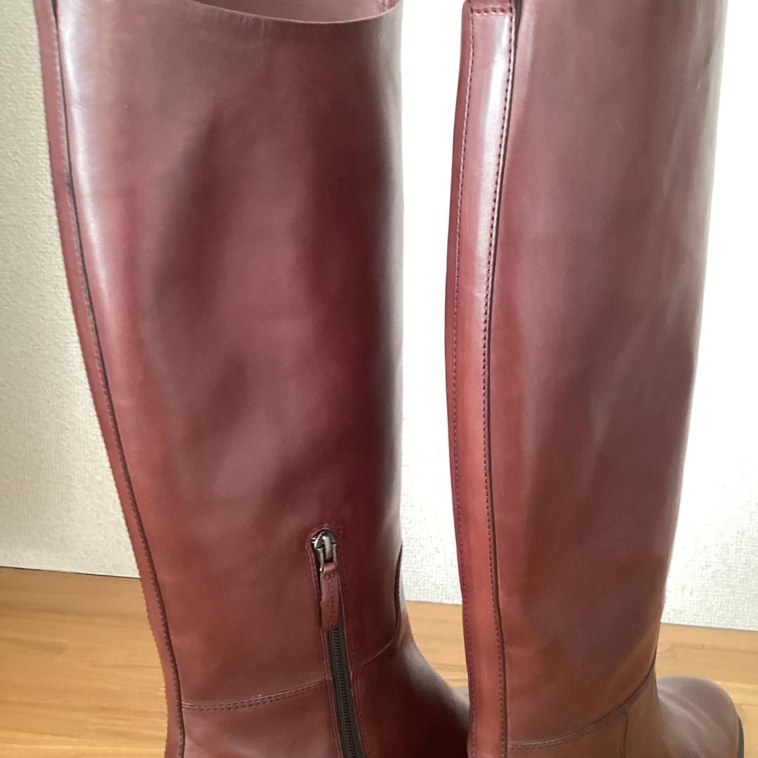 本革 ロングブーツ ジョッキー サイズ39 ジッパー付きの希少なブーツ