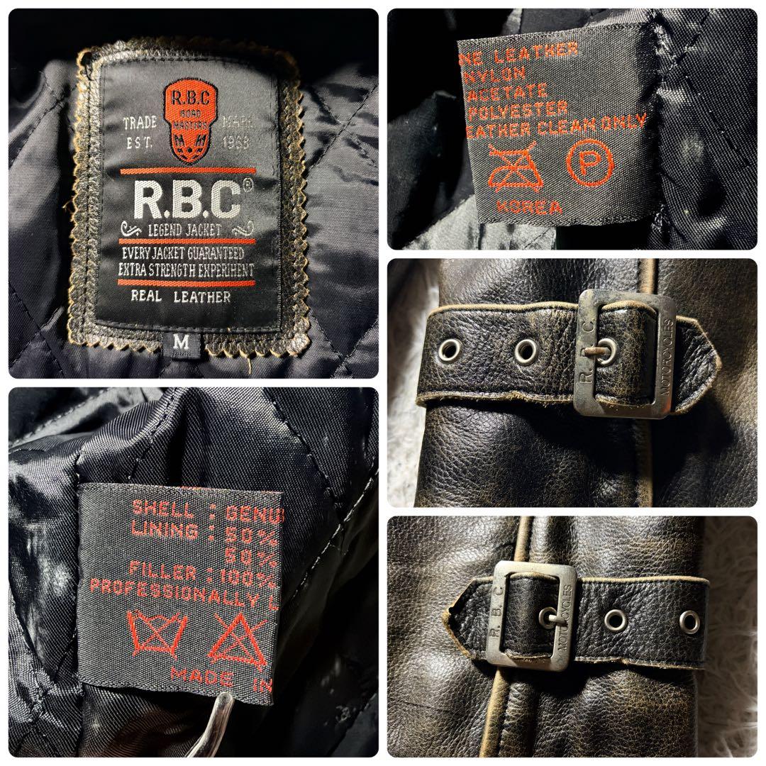 【雰囲気抜群】R.B.C ライダースジャケット　本革　ブラック　M