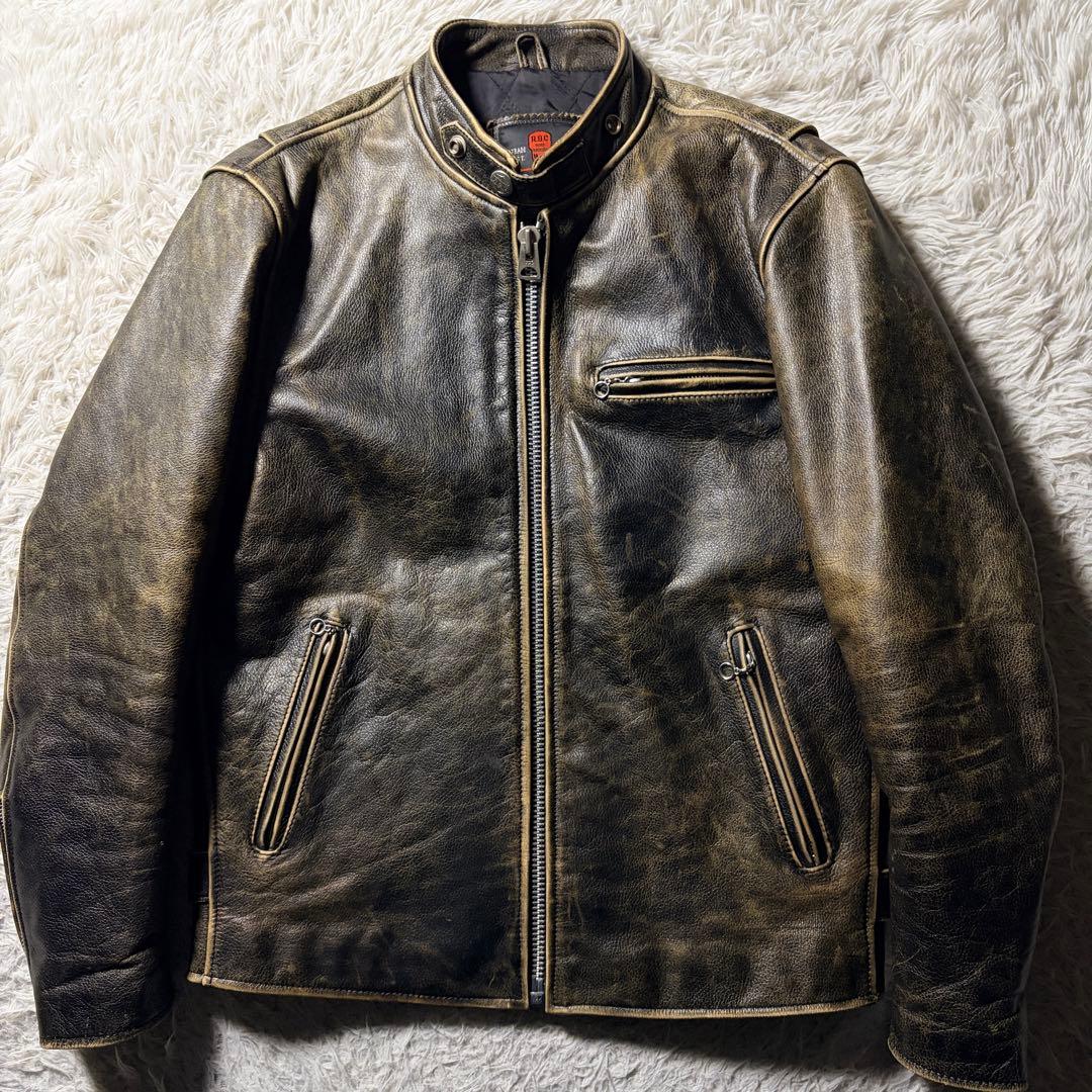 【雰囲気抜群】R.B.C ライダースジャケット　本革　ブラック　M