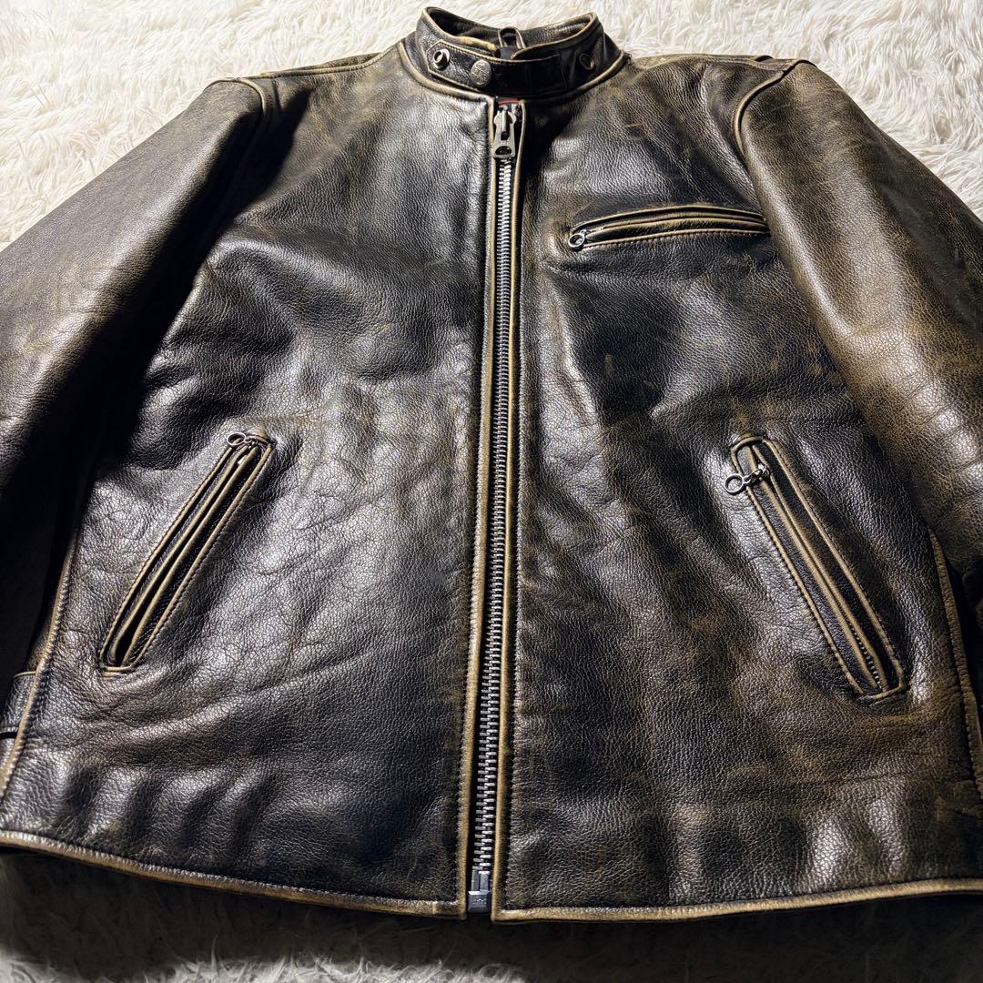 【雰囲気抜群】R.B.C ライダースジャケット　本革　ブラック　M