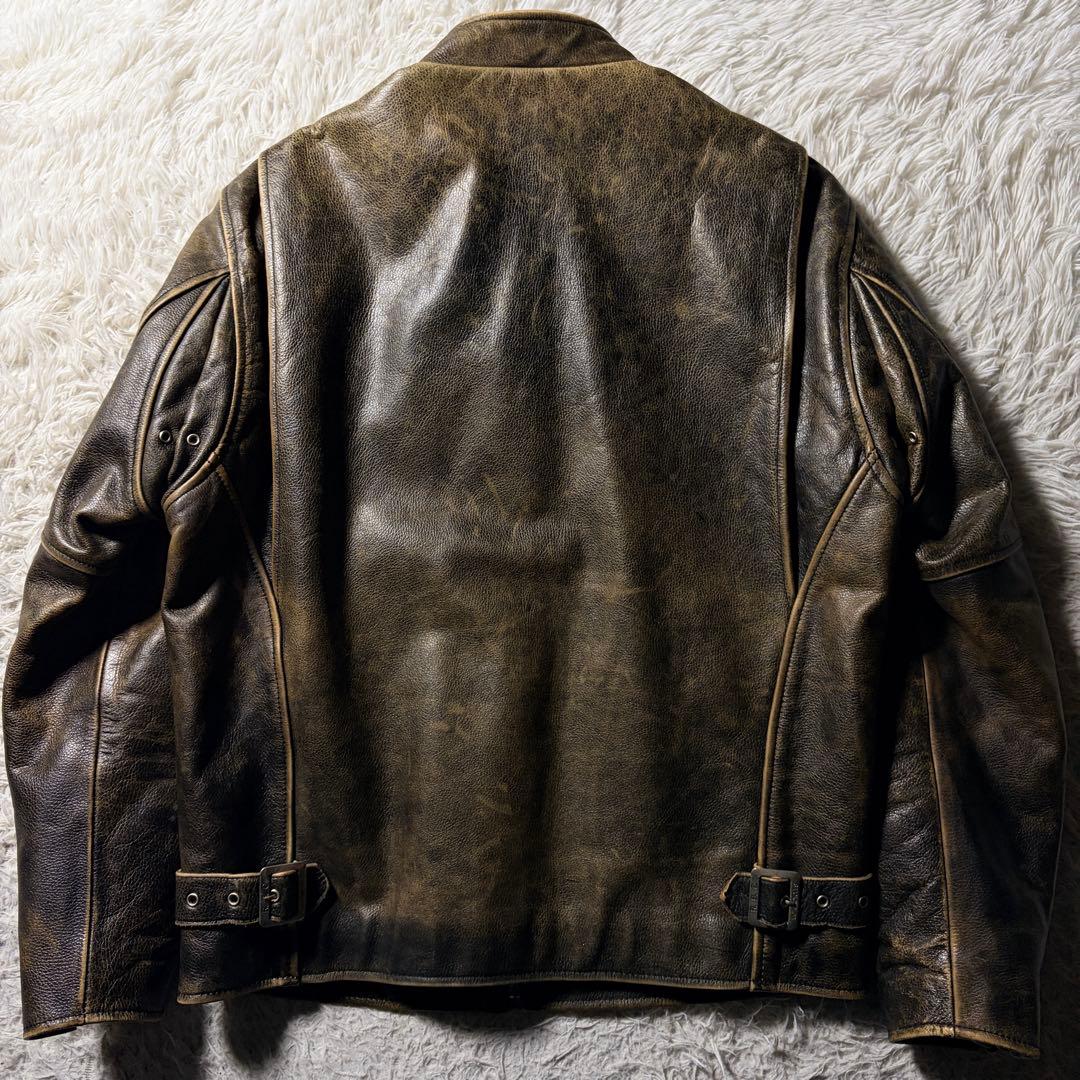 【雰囲気抜群】R.B.C ライダースジャケット　本革　ブラック　M