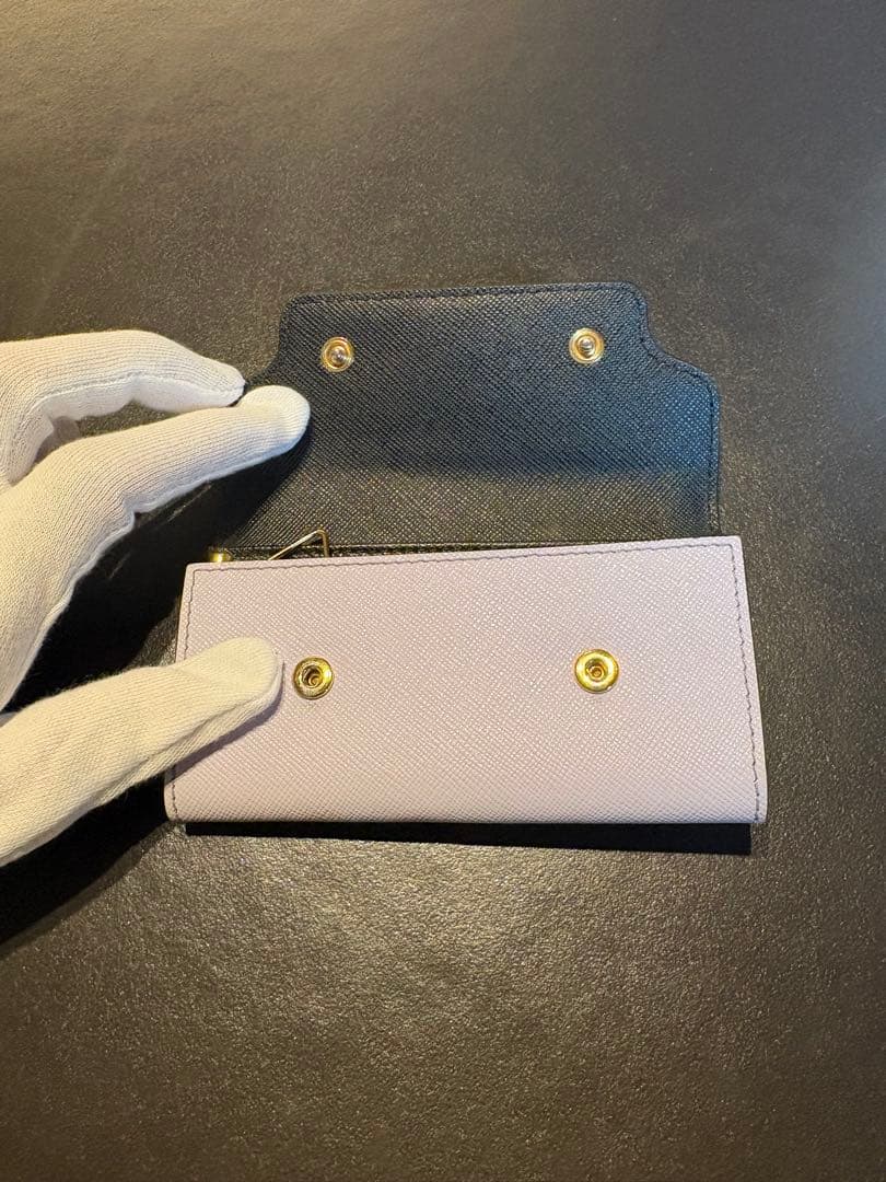 MARNI レザーキーケース オレンジ ホワイト