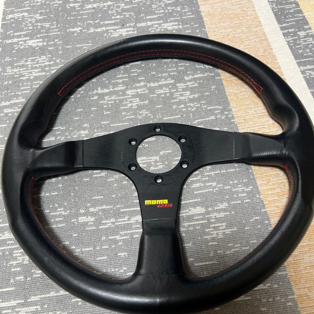 momo corse モモ コルセ 程度良好 モモステ３５パイ 本革ステアリング