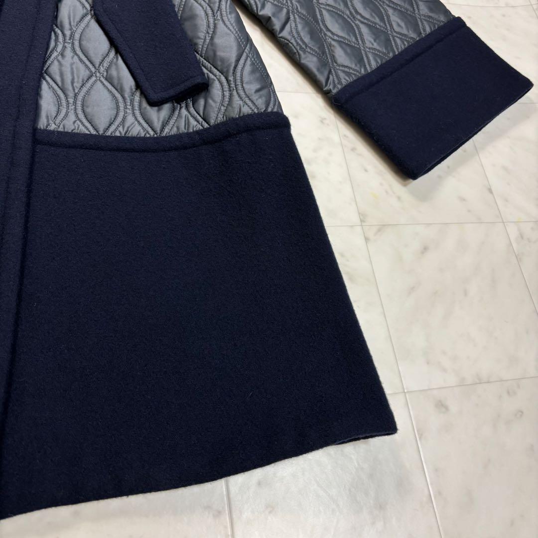 LANVIN en Bleu★美品★メルトンコンビキルティングコート