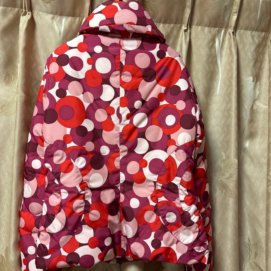 美品★モンクレール・ドット総柄 ナイロン ダウンジャケット（1）茶タグ
