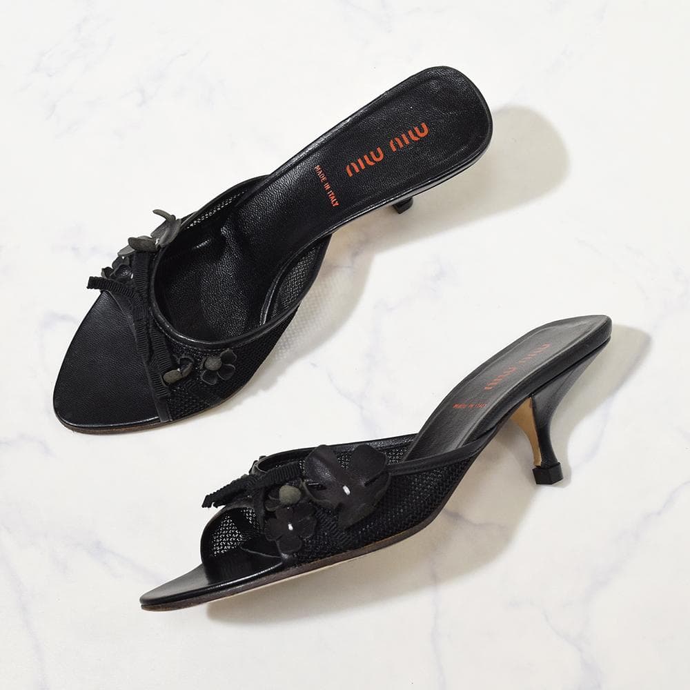 00s archive miu miu vintage ミュール サンダル 黒