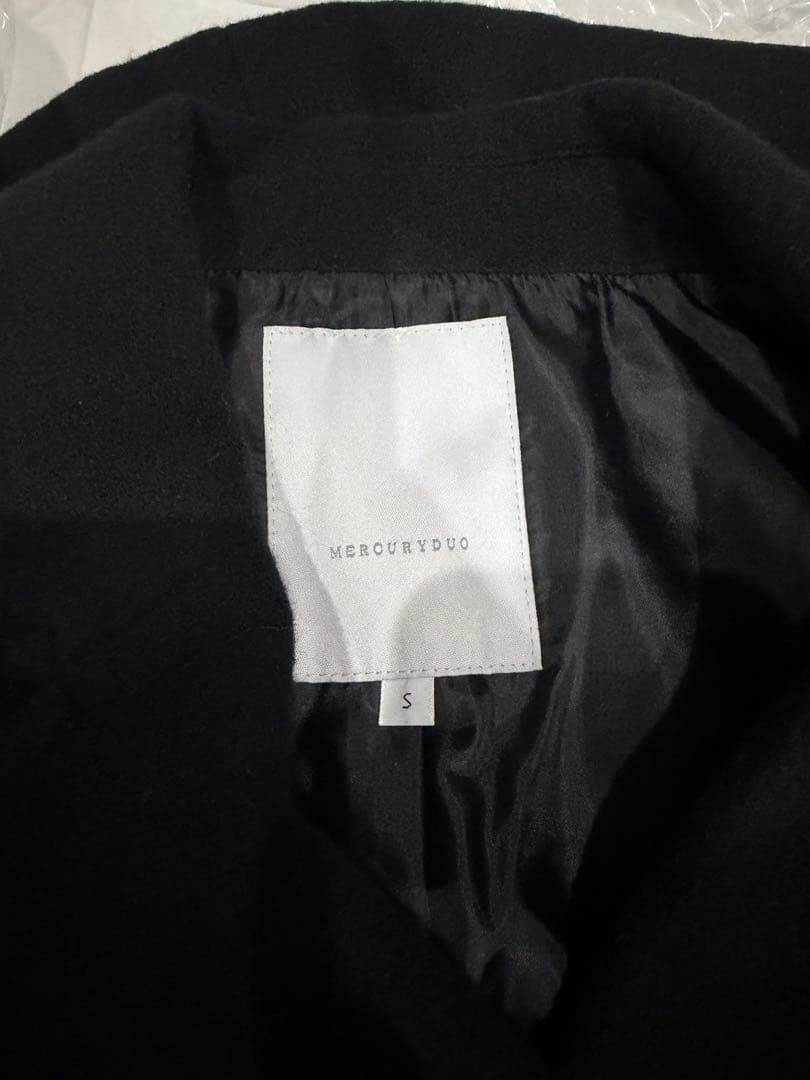 MERCURYDUO フィットアンドフレアコート S ブラック
