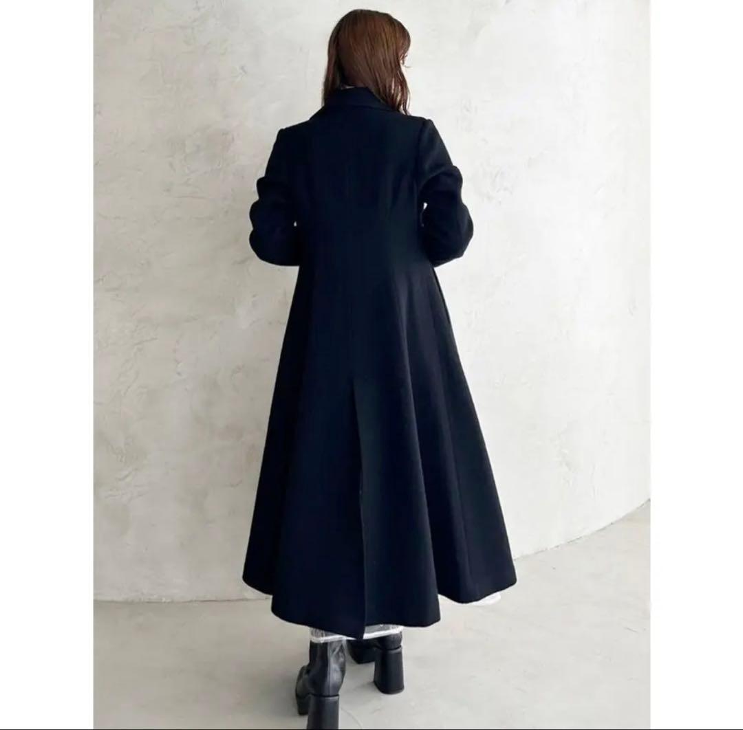 MERCURYDUO フィットアンドフレアコート S ブラック