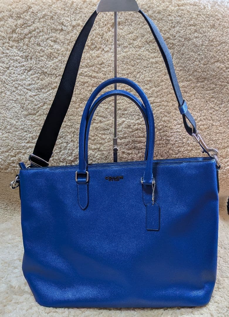 美品☆COACHコーチ ベケット ビジネス トートバッグ スポーツブルー