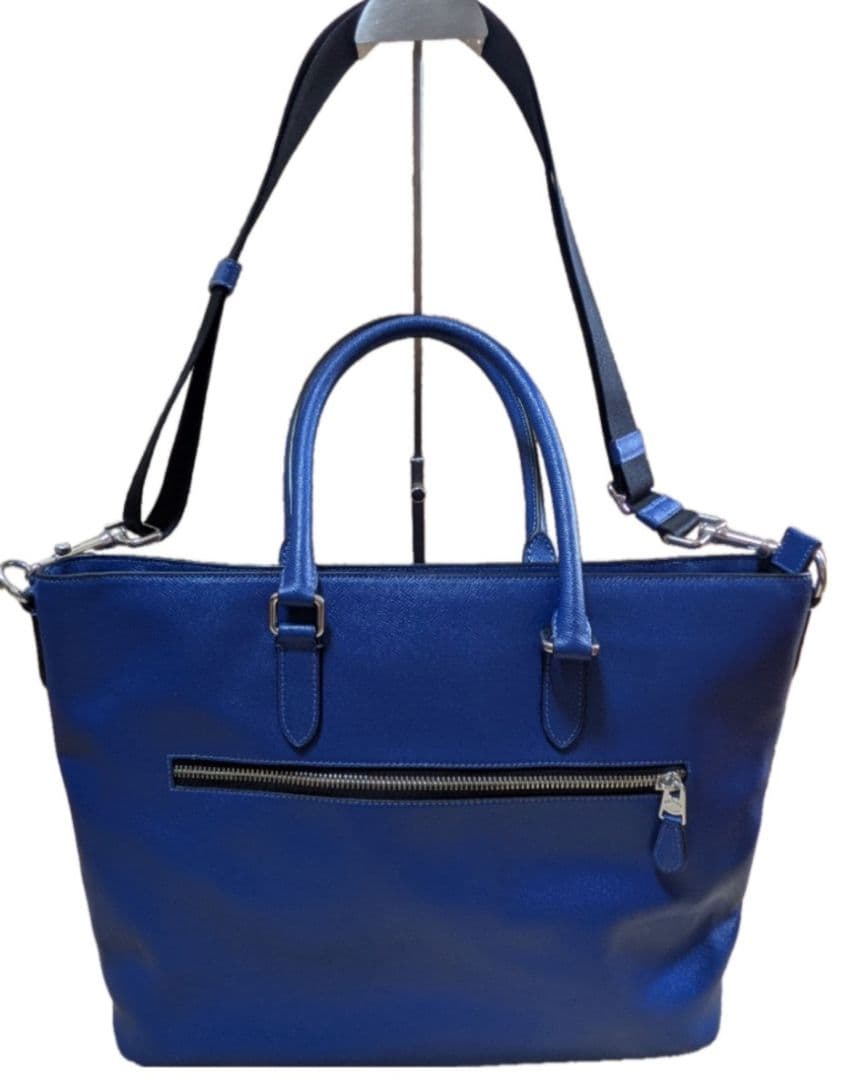 美品☆COACHコーチ ベケット ビジネス トートバッグ スポーツブルー