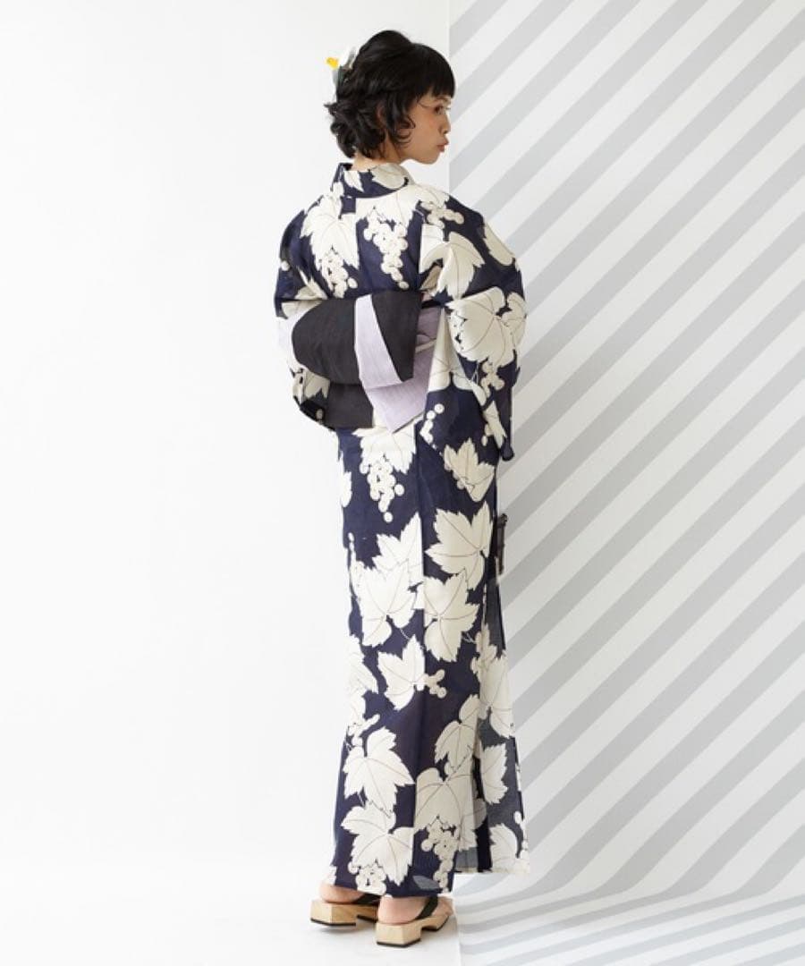 3*e様 新品　ふりふ　紫織庵　葡萄紋　浴衣セット