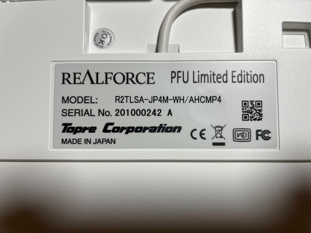 東プレ Realforce for Mac PFU R2TLSA-JP4M-WH
