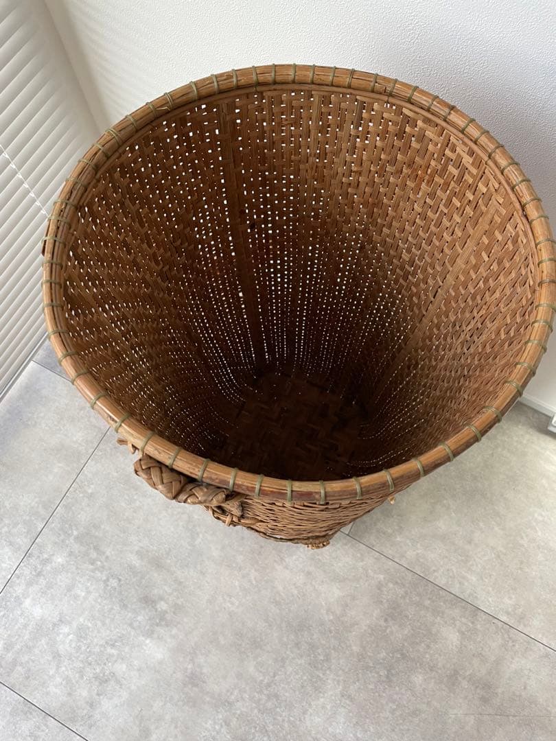 背負子　ラタン　バスケット　小物入れ　骨董品　ビンテージバスケット