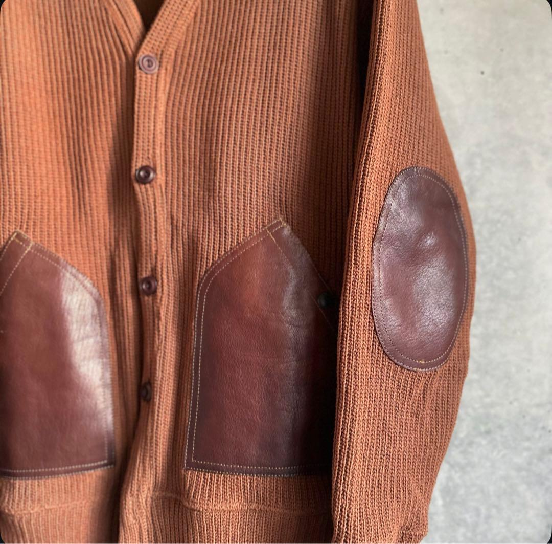 JUNYA WATANABE コットンリブ×レザー SWEATER