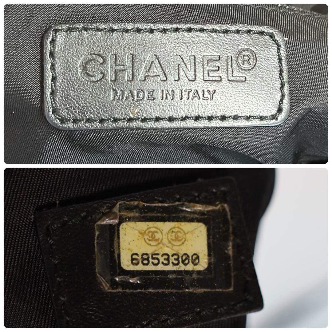【美品】シール、カードあり　シャネル　ニュートラベルライン　黒　ハンドバッグ