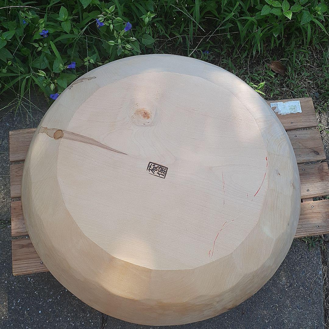 大きなこね鉢　くり貫き　天然木　外径50cm　重さ３kg