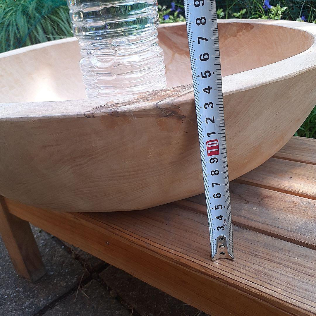 大きなこね鉢　くり貫き　天然木　外径50cm　重さ３kg