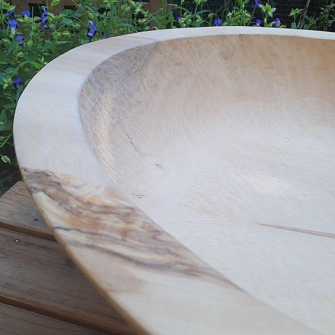 大きなこね鉢　くり貫き　天然木　外径50cm　重さ３kg