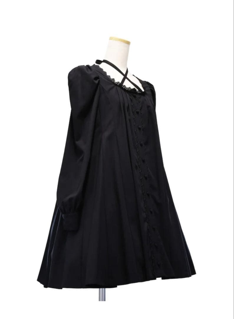sheglit クロスリボンフレアワンピース　アトリエボズ　ブラック