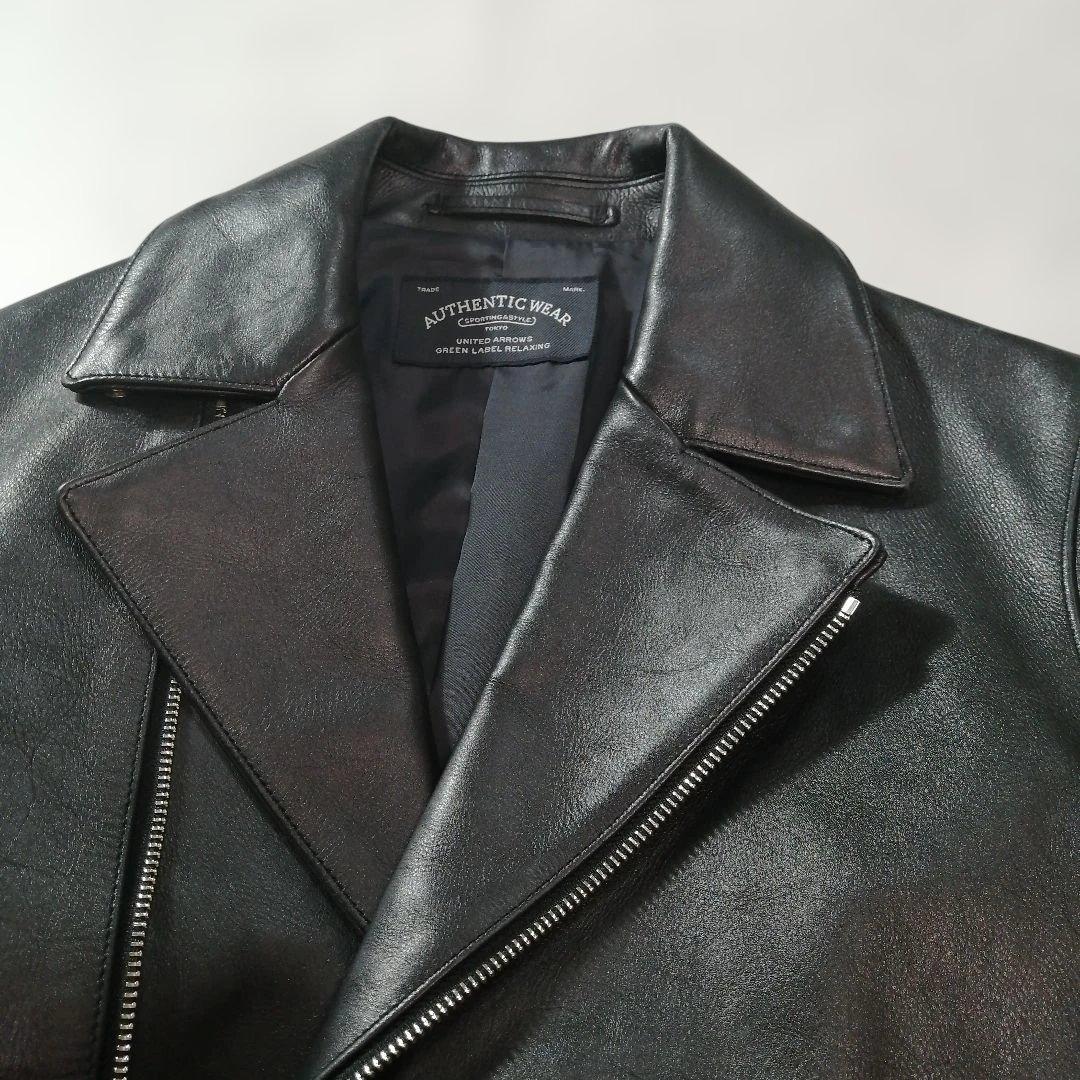 【極美品】UNITED ARROWS 本革ダブルライダースジャケット 牛革 M