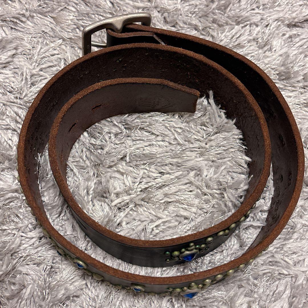 HTC(フラワー ブルーストーン シルバースタッズベルト)