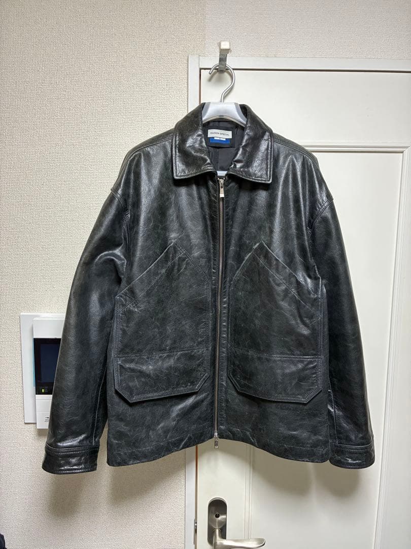 メゾンスペシャル バッファロー レザー プライム オーバー シングル ライダース
