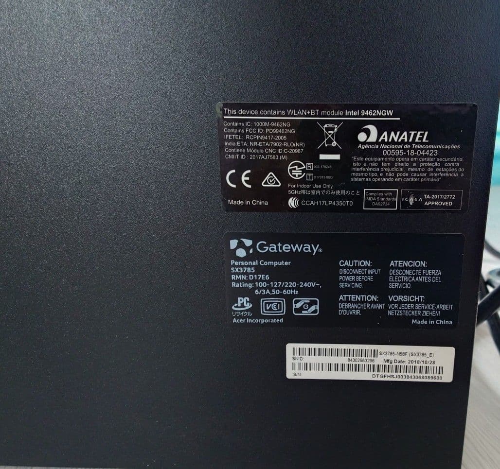 Gateway ゲートウェイ デスクトップ パソコンSX-3785N58F