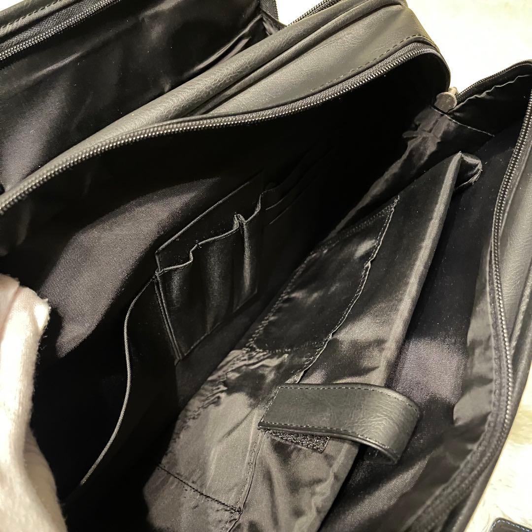 美品✨ANA 2way ビジネスバッグ オールレザー 大容量 2層式 ブラック